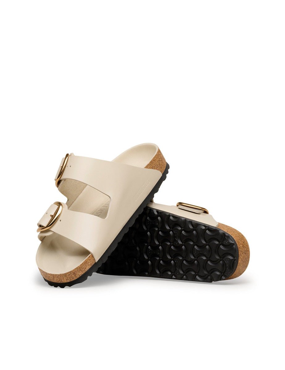 ciabatte arizona big buckle hex shine oyster - birkenstock - ciabatta