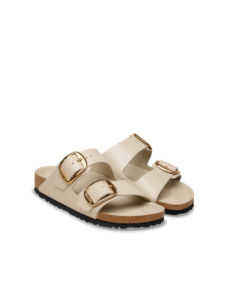 ciabatte arizona big buckle hex shine oyster - birkenstock - ciabatta