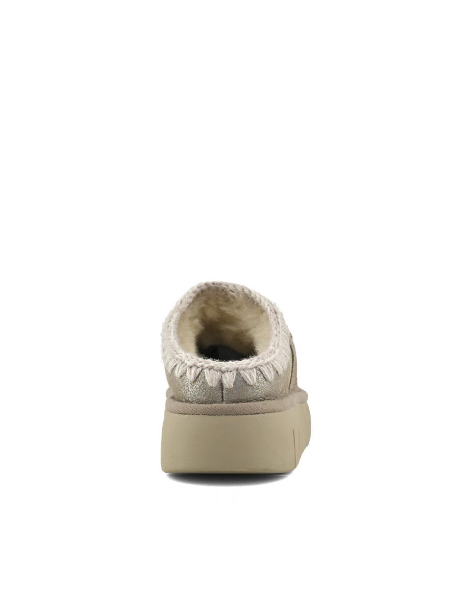 clog bounce metal logo stone metallic - mou - sabot