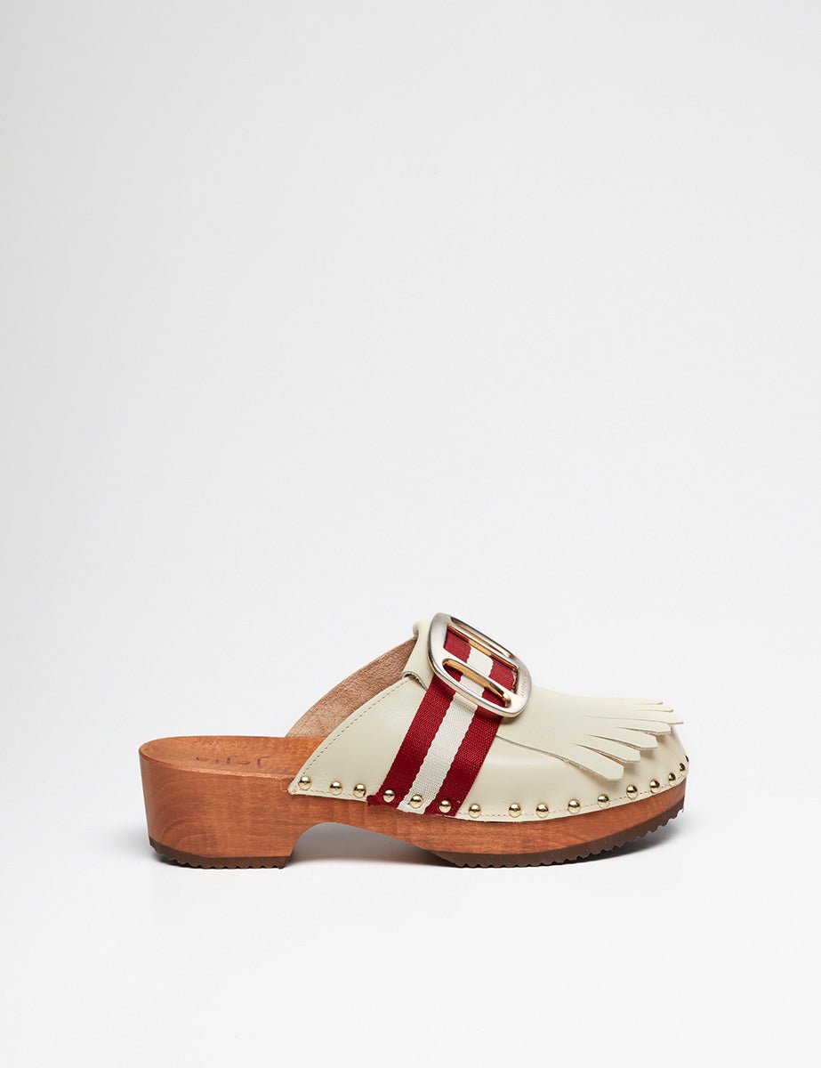 clogs leather white - jejia - zoccolo