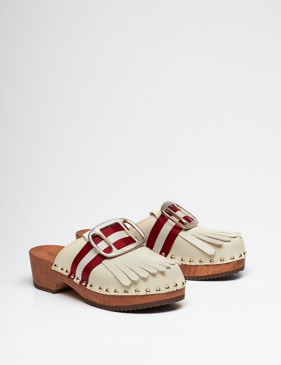 clogs leather white - jejia - zoccolo