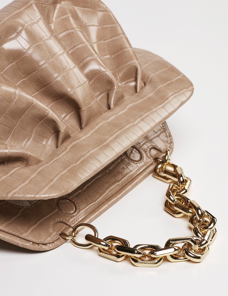clutch bios croco praline - the moire - clutch