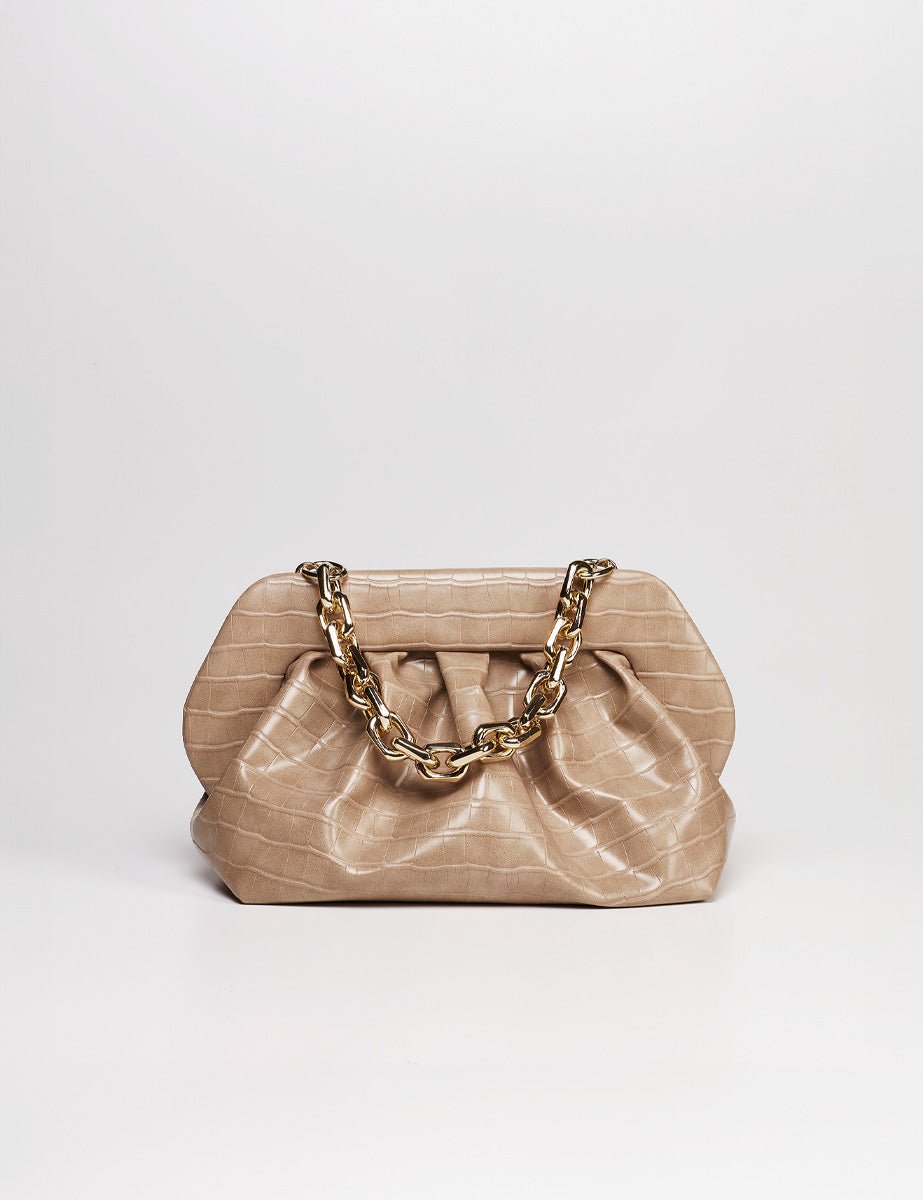 clutch bios croco praline - the moire - clutch