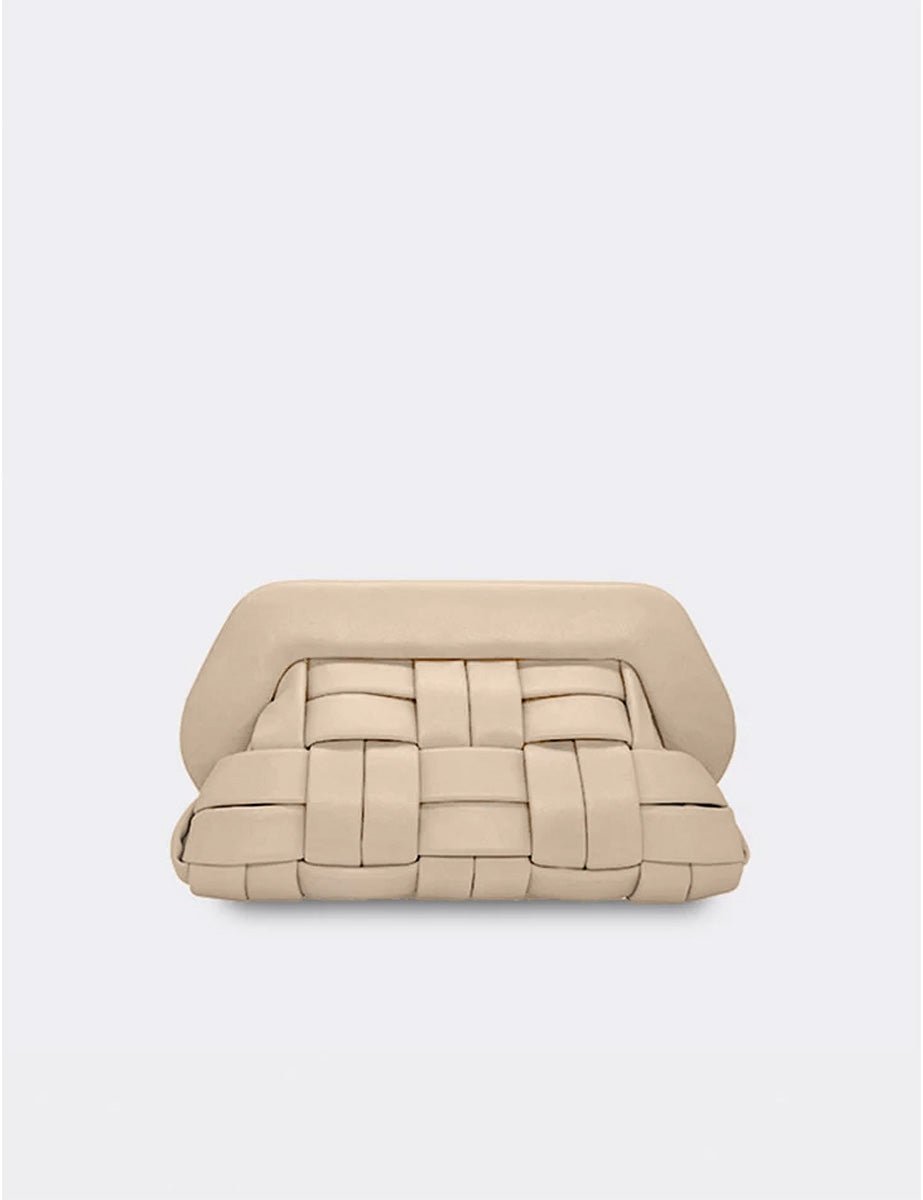 clutch bios weaved vegan almond - Frida SRL