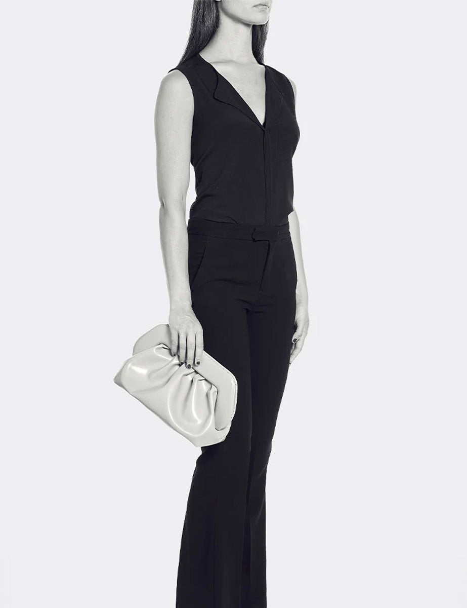 clutch bios weaved vegan storm grey - Frida SRL