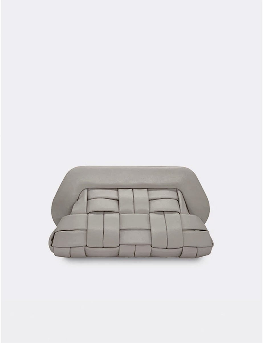 clutch bios weaved vegan storm grey - Frida SRL