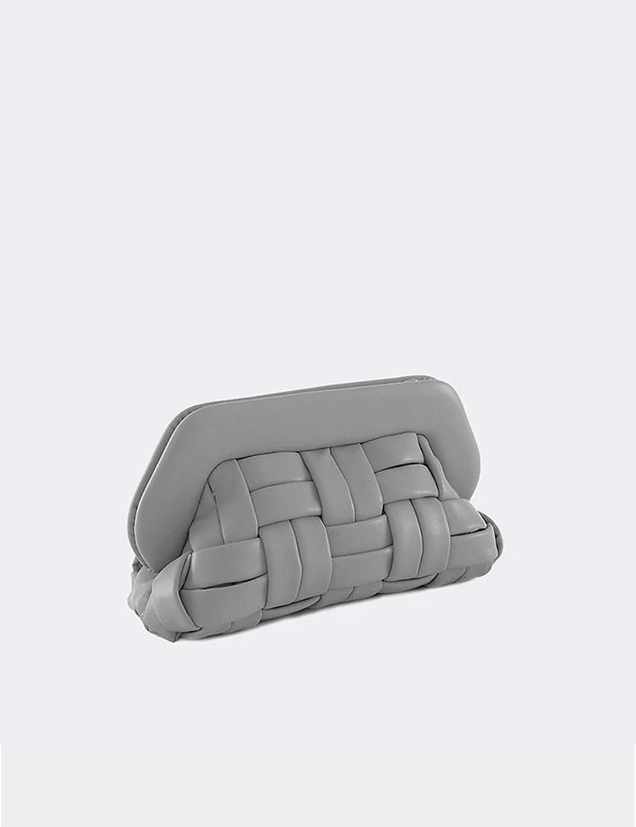clutch bios weaved vegan storm grey - Frida SRL