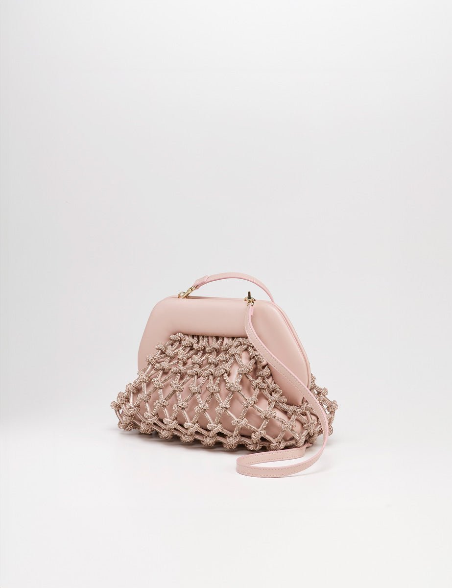clutch tia knots strass dahlia rose - Frida SRL