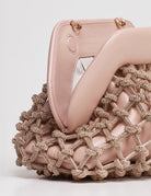 clutch tia knots strass dahlia rose - Frida SRL