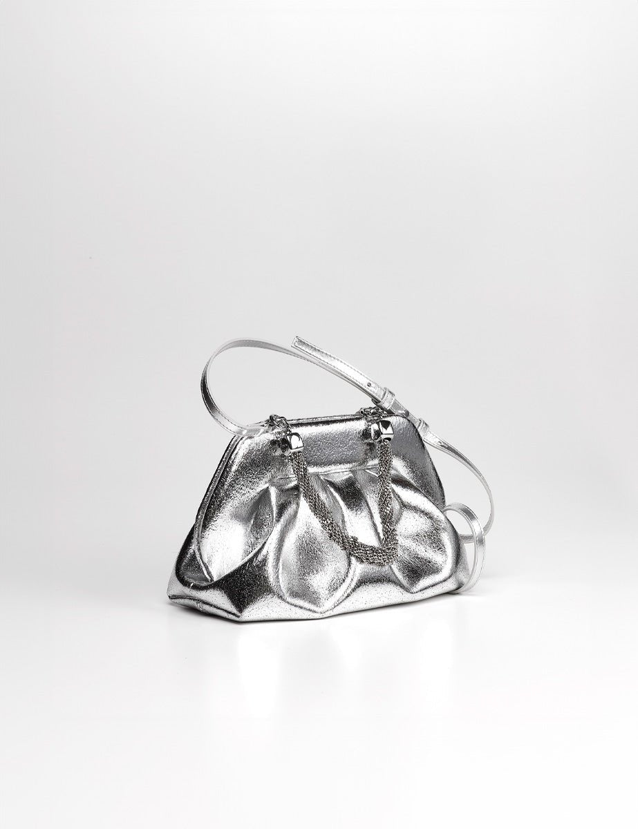 clutch tia palma silver - the moire - clutch