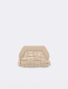 clutch tia weaved vegan almond - the moire - clutch