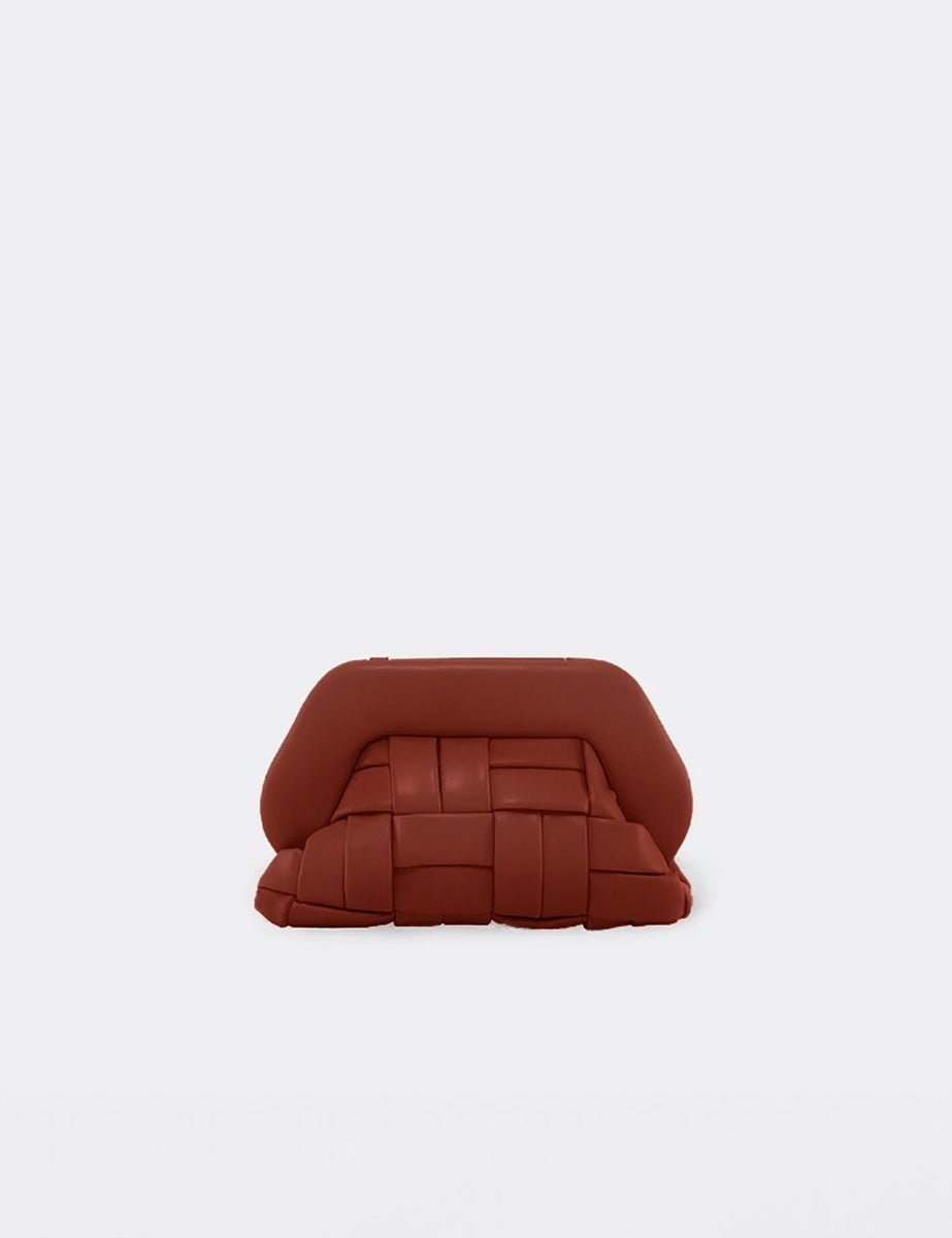 clutch tia weaved vegan pomegranate - the moire - clutch