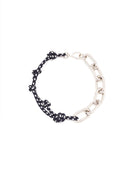 collana corda e catena blu bianco - plan c - bigiotteria