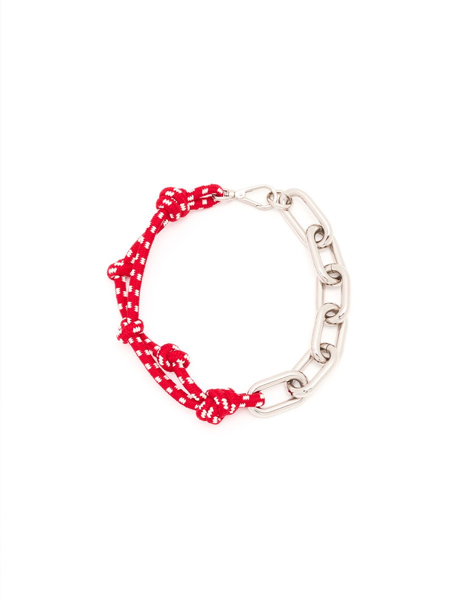 collana corda e catena rosso bianco - plan c - bigiotteria