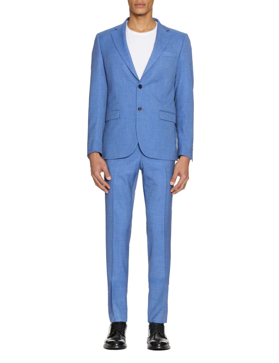 completo fiammato azzurro scuro - blufrida - completo monopetto