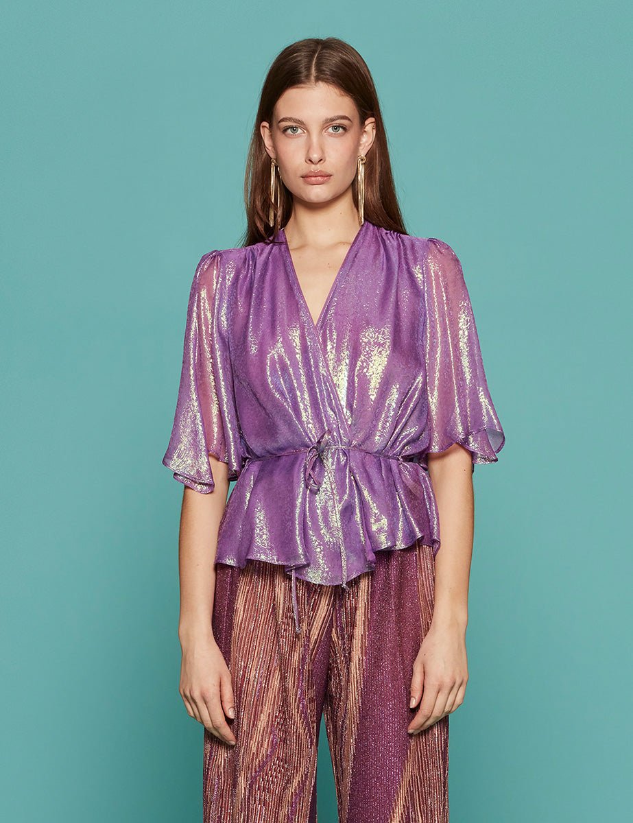 cross top iris chiffon silk cocktail - forte forte - top