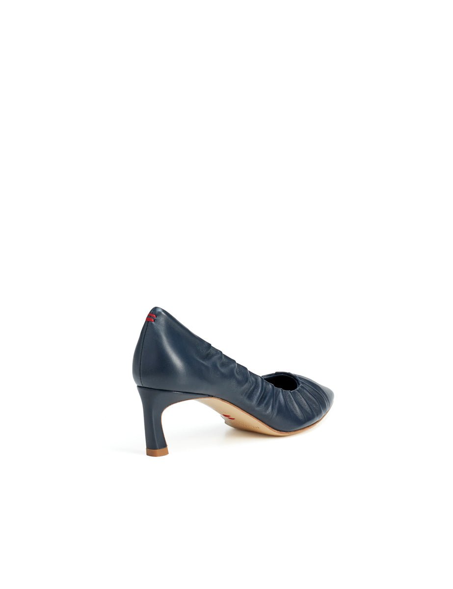 decollete nappa drappeggio blu navy - halmanera - decollete tacco