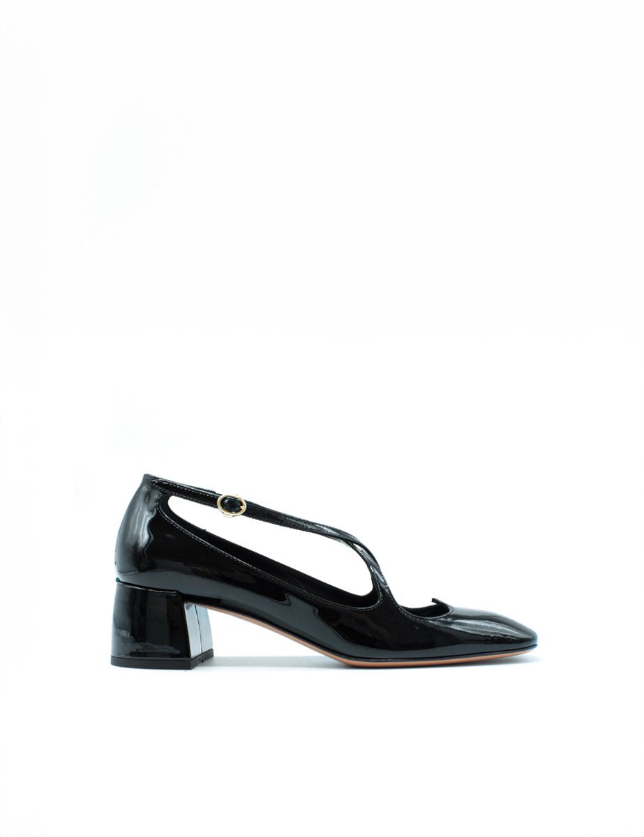 decollete vernice cuore nero - a.bocca - decollete tacco