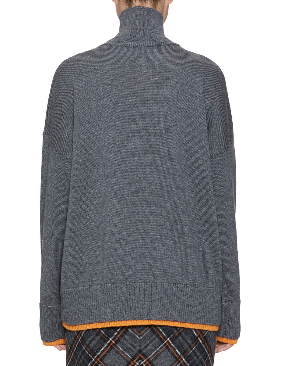 dolcevita bicolor grey orange - plan c - pullover