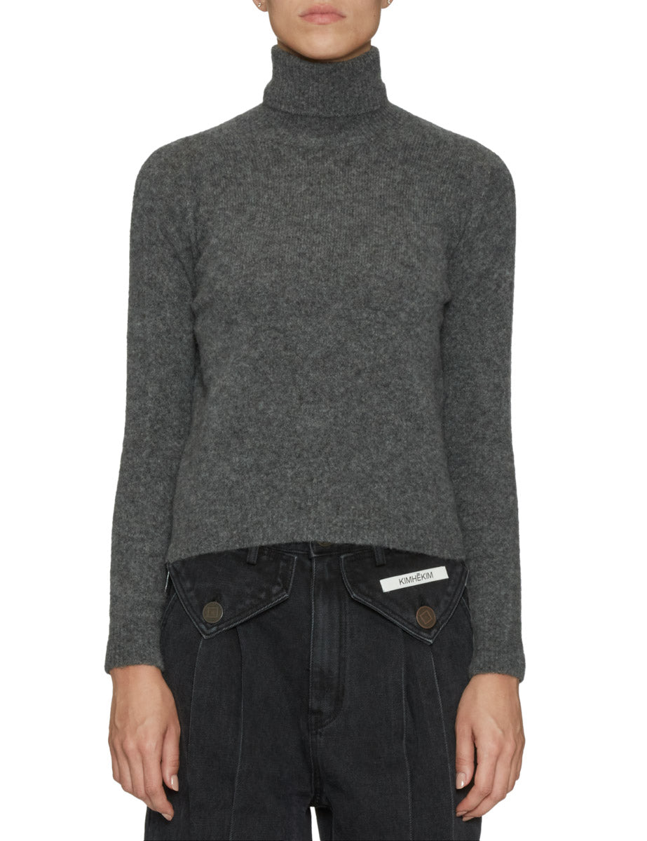dolcevita cashmere seta antracite - roberto collina - pullover