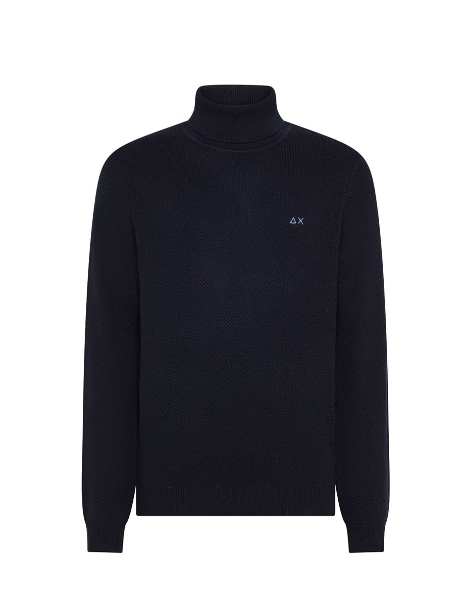 dolcevita grana di riso blu navy - sun68 - pullover