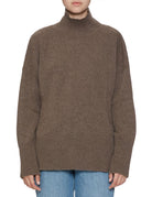 dolcevita lana cashmere over taupe - roberto collina - pullover