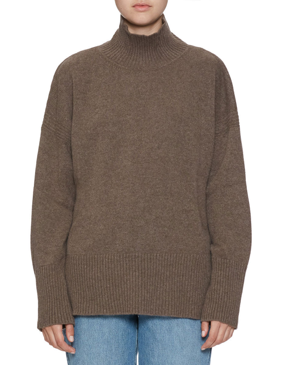 dolcevita lana cashmere over taupe - roberto collina - pullover