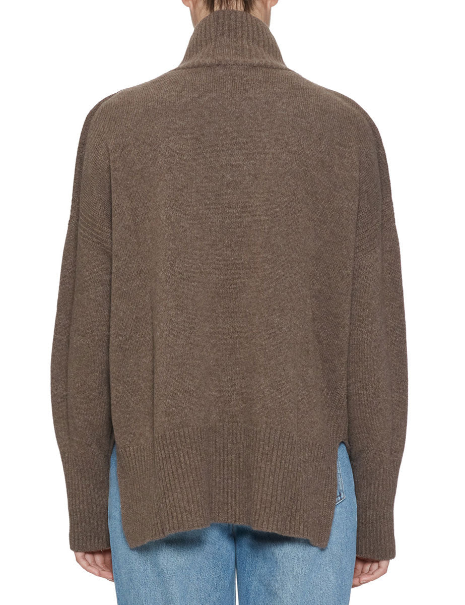 dolcevita lana cashmere over taupe - roberto collina - pullover