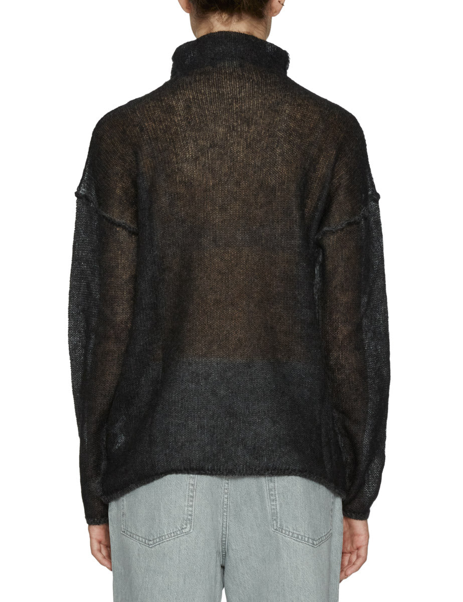 dolcevita revere lana mohair nero - roberto collina - pullover