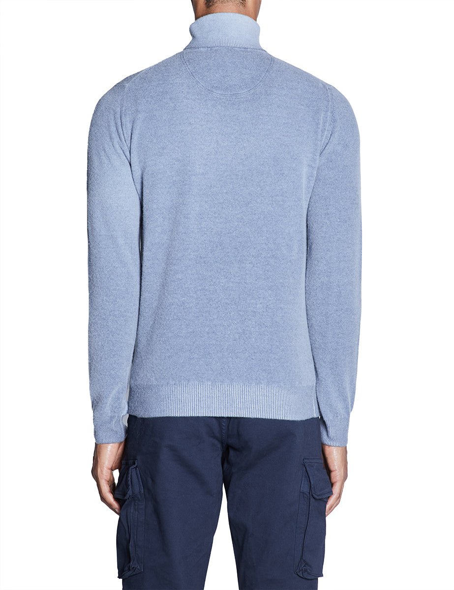 dolcevita reversibile lana blu - bob - pullover