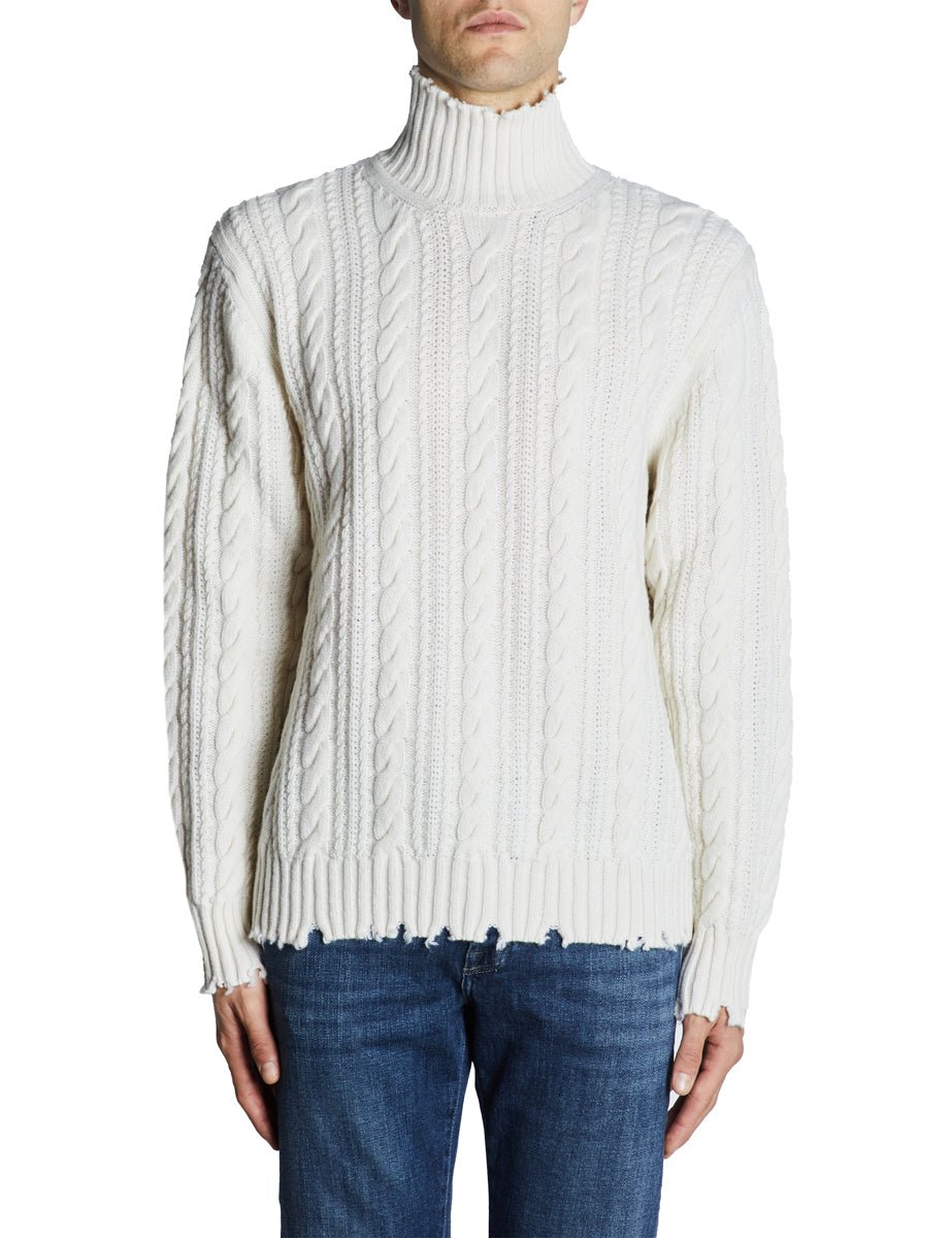dolcevita rotture treccia latte - a paper kid - pullover