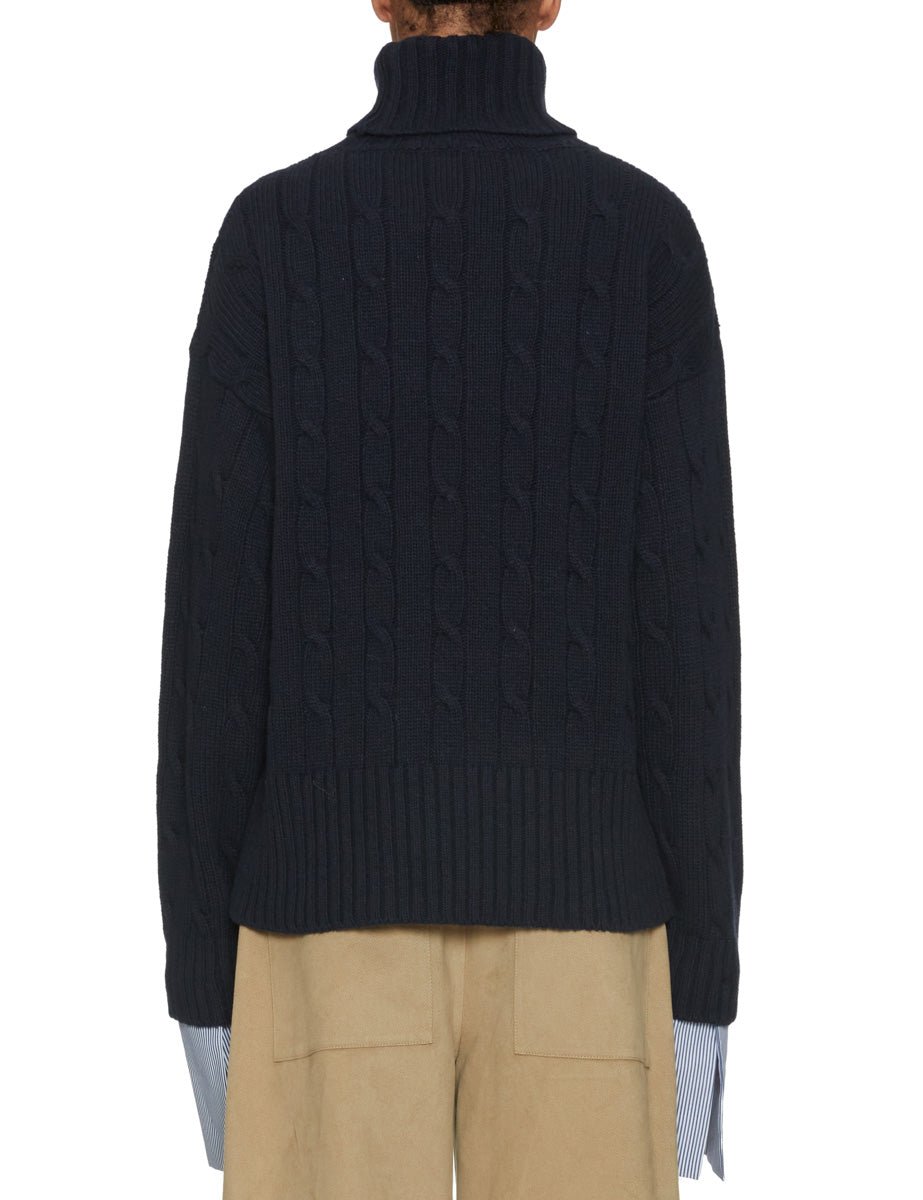 dolcevita treccia blu navy - jejia - pullover