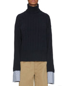dolcevita treccia blu navy - jejia - pullover