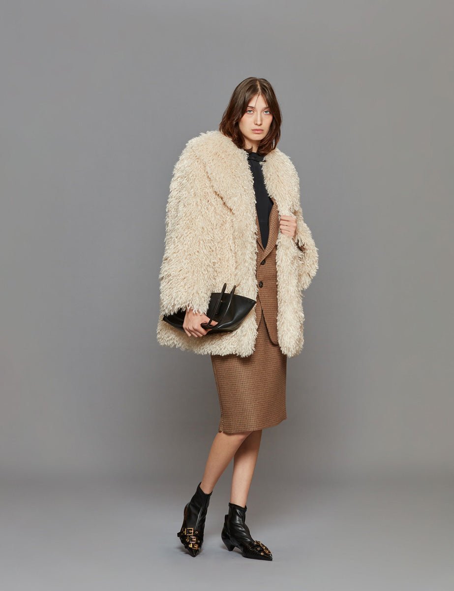 ecopelliccia caban avorio - vivetta - pelliccia