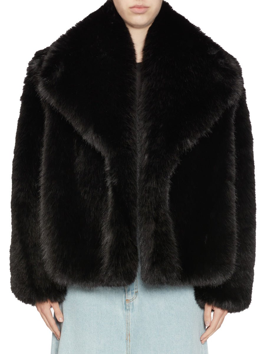 ecopelliccia collo maxi black - 9minutes - pelliccia