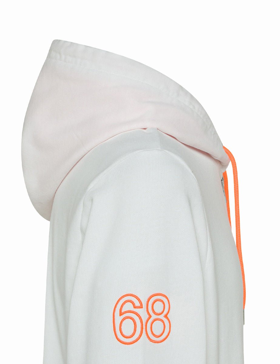 felpa cappuccio inserti fluo bianco - Frida SRL