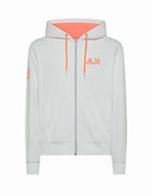 felpa cappuccio inserti fluo bianco - Frida SRL