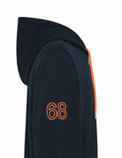 felpa cappuccio inserti fluo blu navy - sun68 - felpa