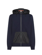 felpa cappuccio nylon blu navy - sun68 - felpa