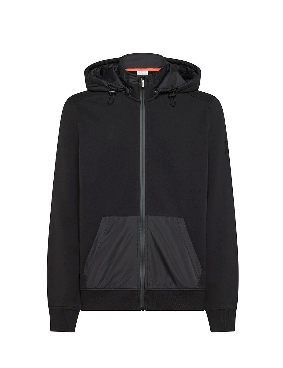 felpa cappuccio nylon nero - sun68 - felpa