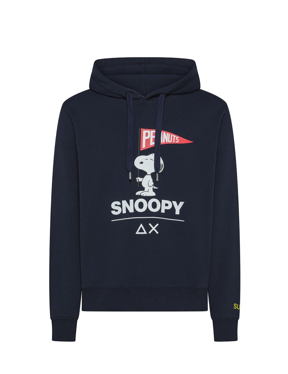 felpa cappuccio snoopy blu - sun68 - felpa