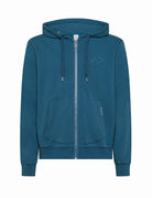 felpa cappuccio vintage broken avio scuro - sun68 - felpa