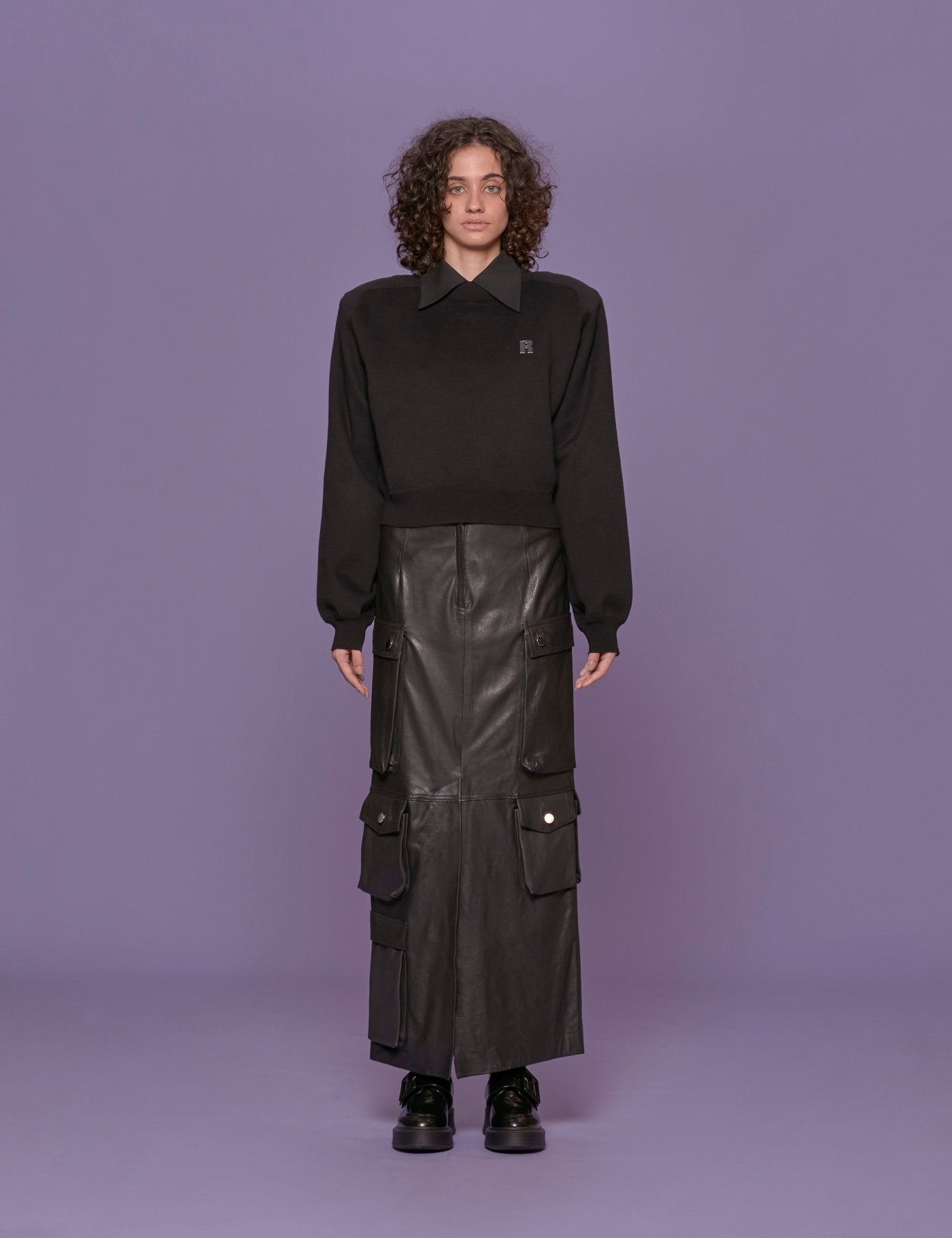 felpa girocollo logo nero - Frida SRL