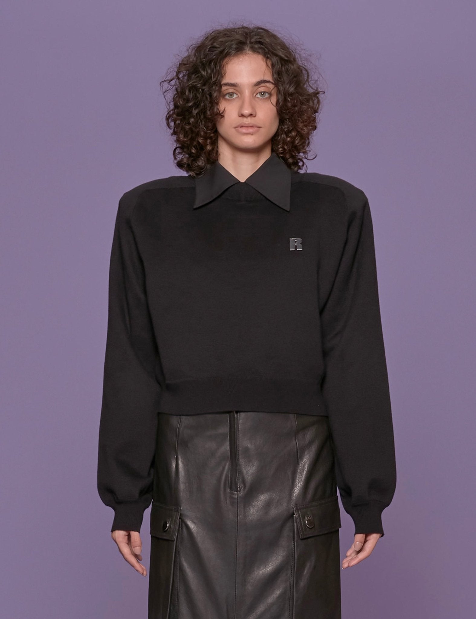 felpa girocollo logo nero - Frida SRL