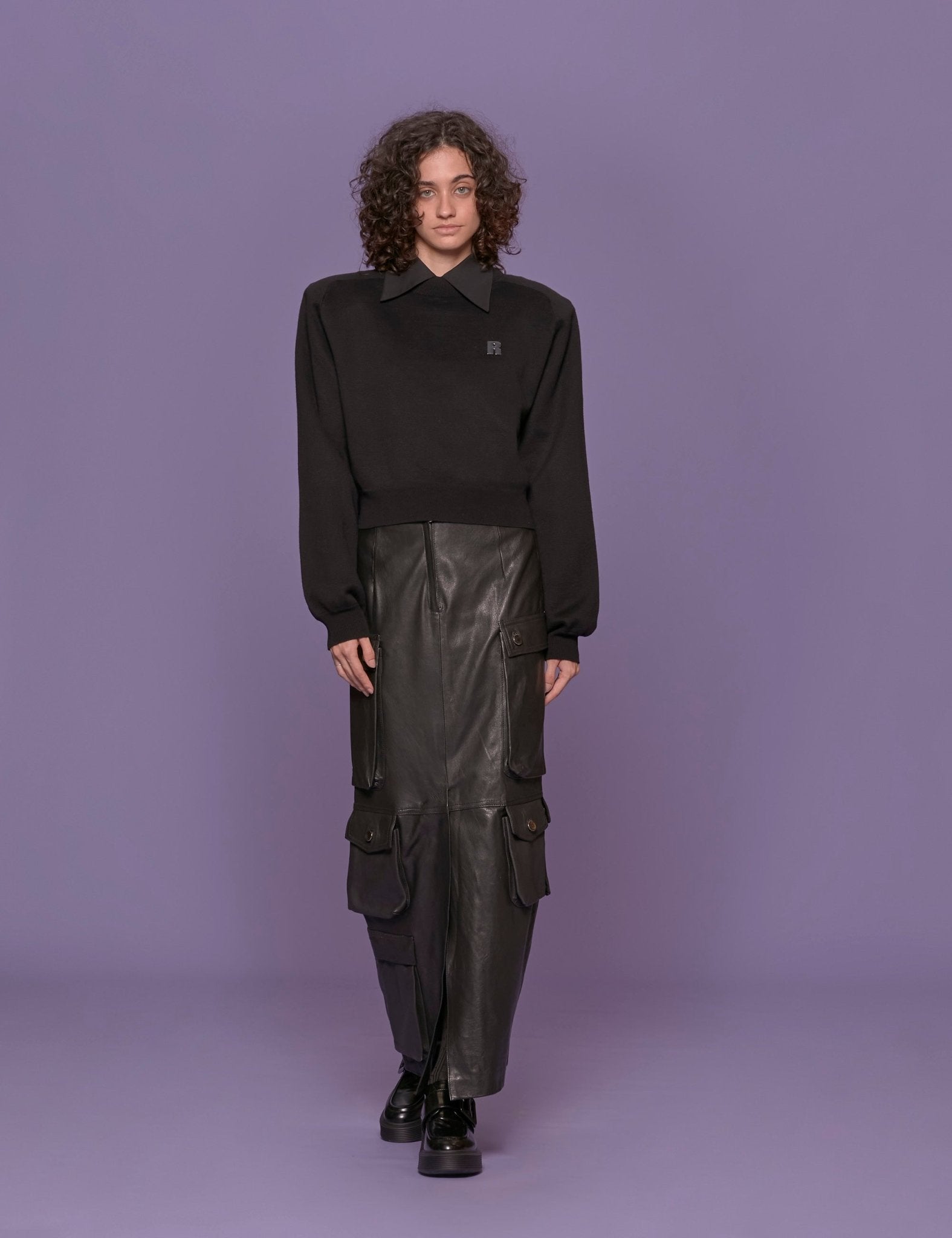 felpa girocollo logo nero - Frida SRL