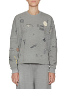 felpa girocollo scritte grigio melange - Frida SRL