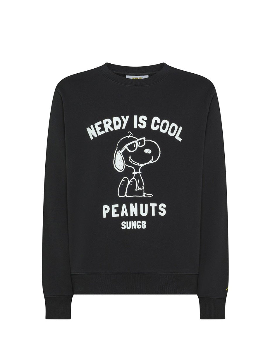 felpa girocollo snoopy nero - sun68 - felpa