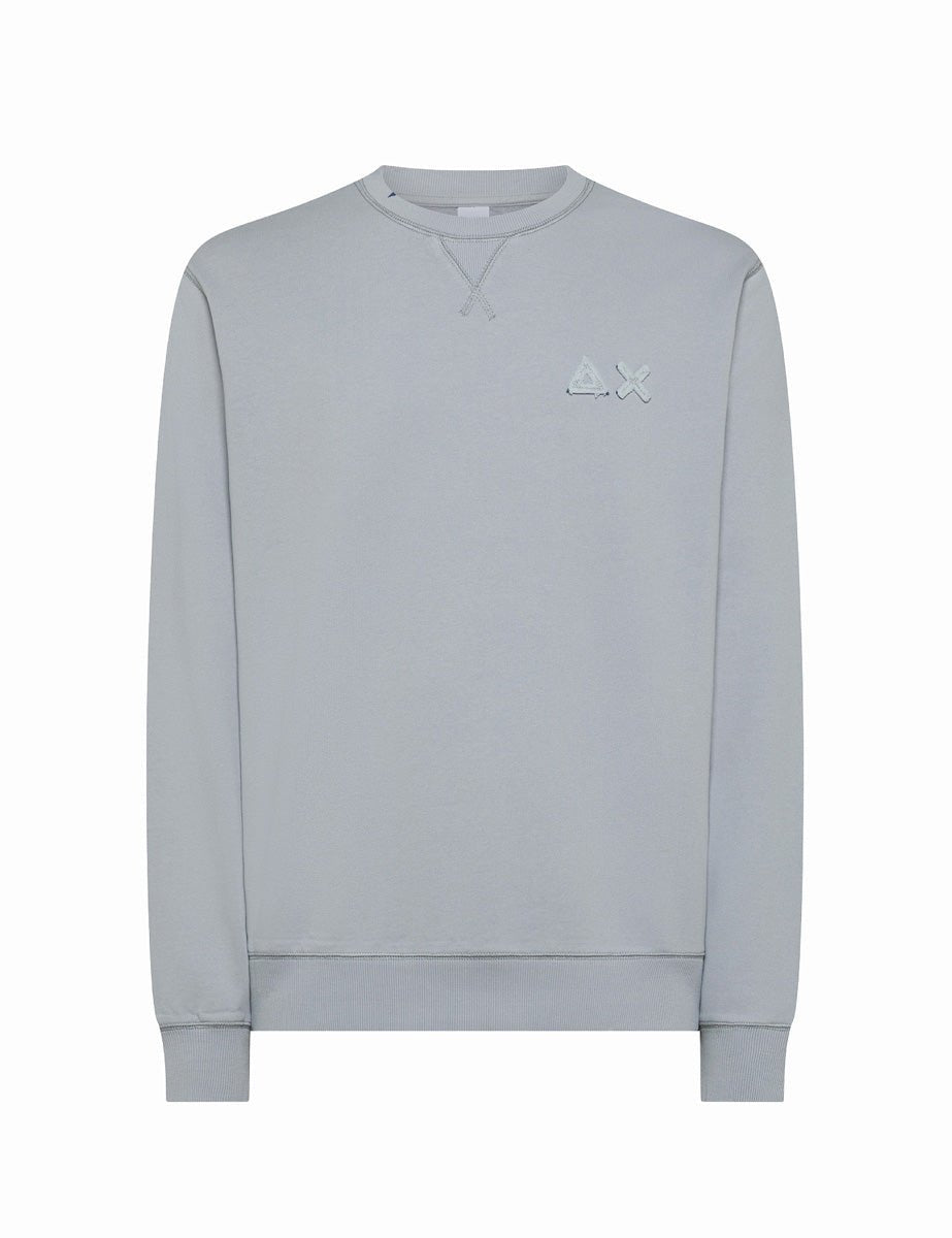 felpa girocollo vintage broken grigio chiaro - sun68 - felpa