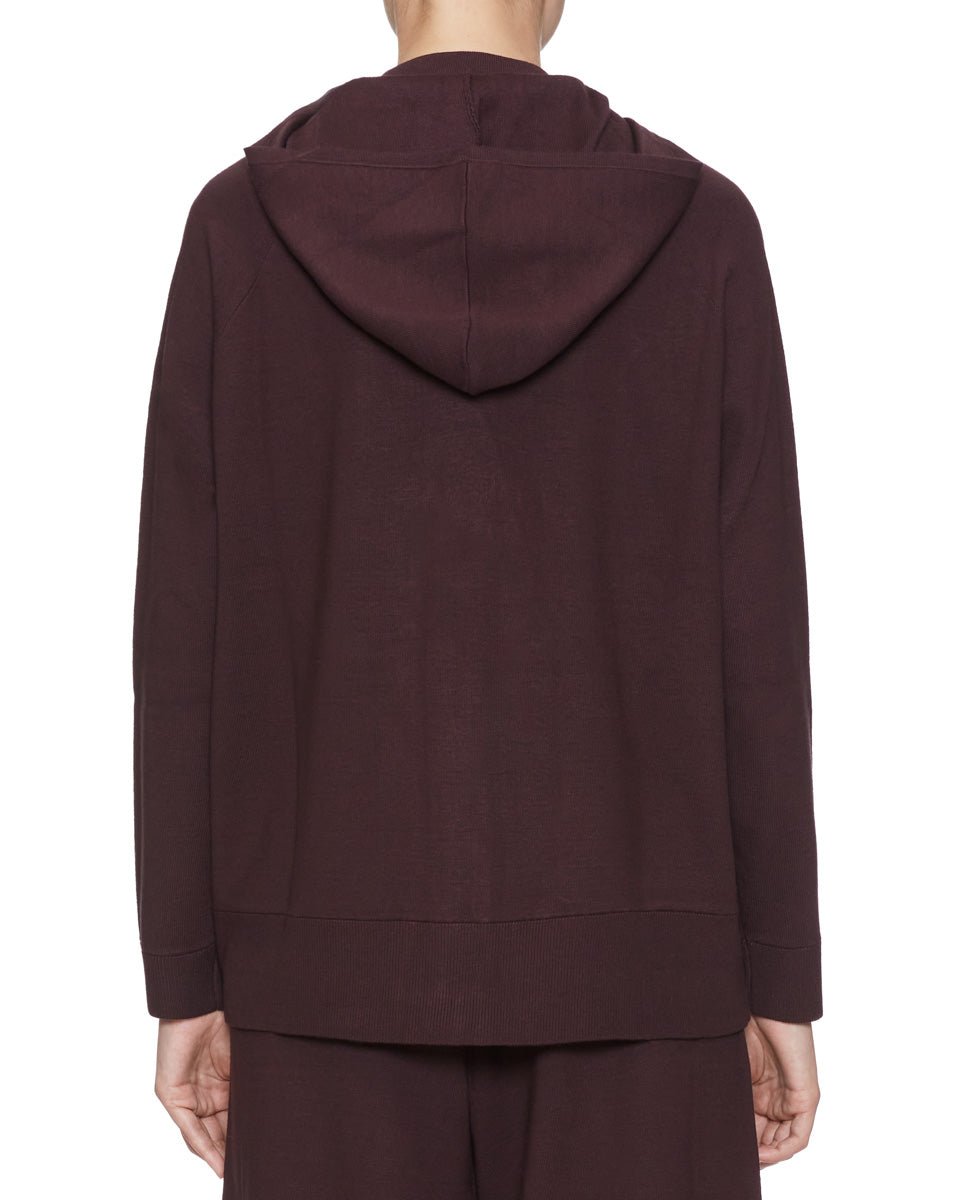 felpa maglia zip cappuccio cioccolato - beatrice b - felpa