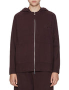 felpa maglia zip cappuccio cioccolato - beatrice b - felpa